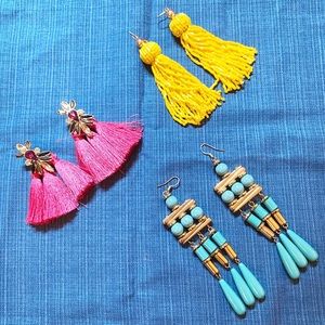 Summer Fun Earring Bundle Tassel Fringe 3 pair